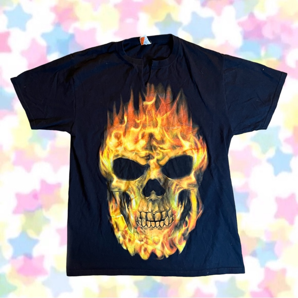 Blazing Fire Skull T-shirt
